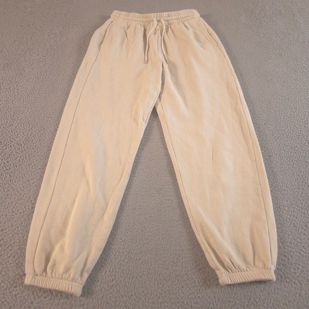 Old Navy Sweatpants Womens Small Cream SoComfy Extra High-Waisted Jogger Fleece